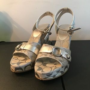 Silver Coach wedges size 8