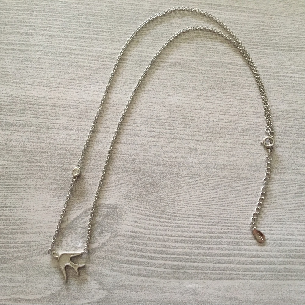 3/$12 Minimalistic Sterling silver bird necklace