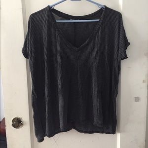 Black and gray striped brandy top
