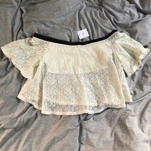 Kimchi Blue Rooney Off The Shoulder Crop Top