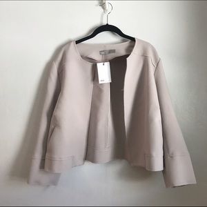 SOLD Modern, midweight blazer w/ raw edge details