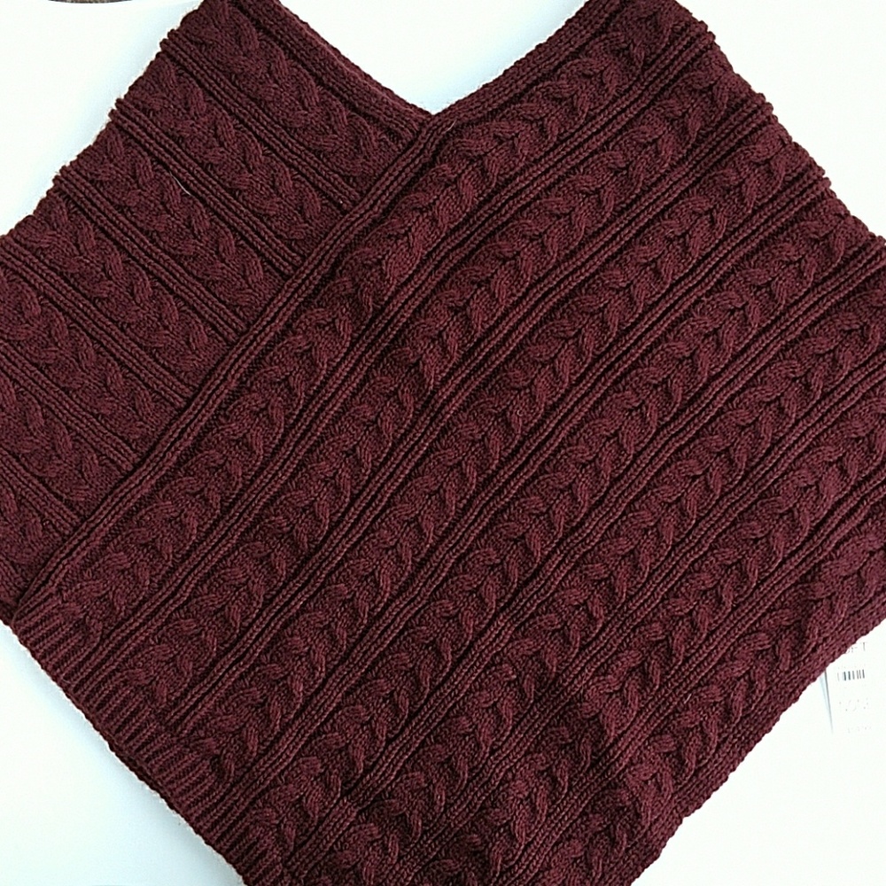 Loft Maroon Poncho NWT