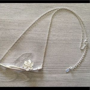 3/$12 Minimalistic Sterling silver flower necklace