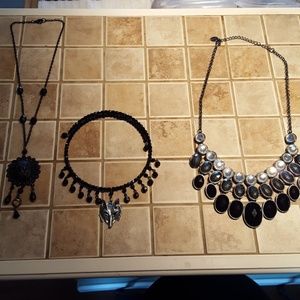 Black costume necklaces (set of 3)