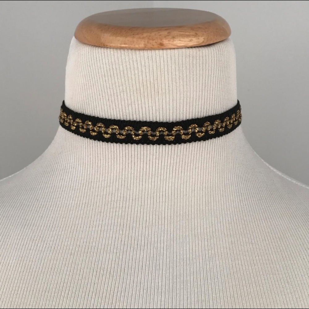 Black and Gold Metallic Choker