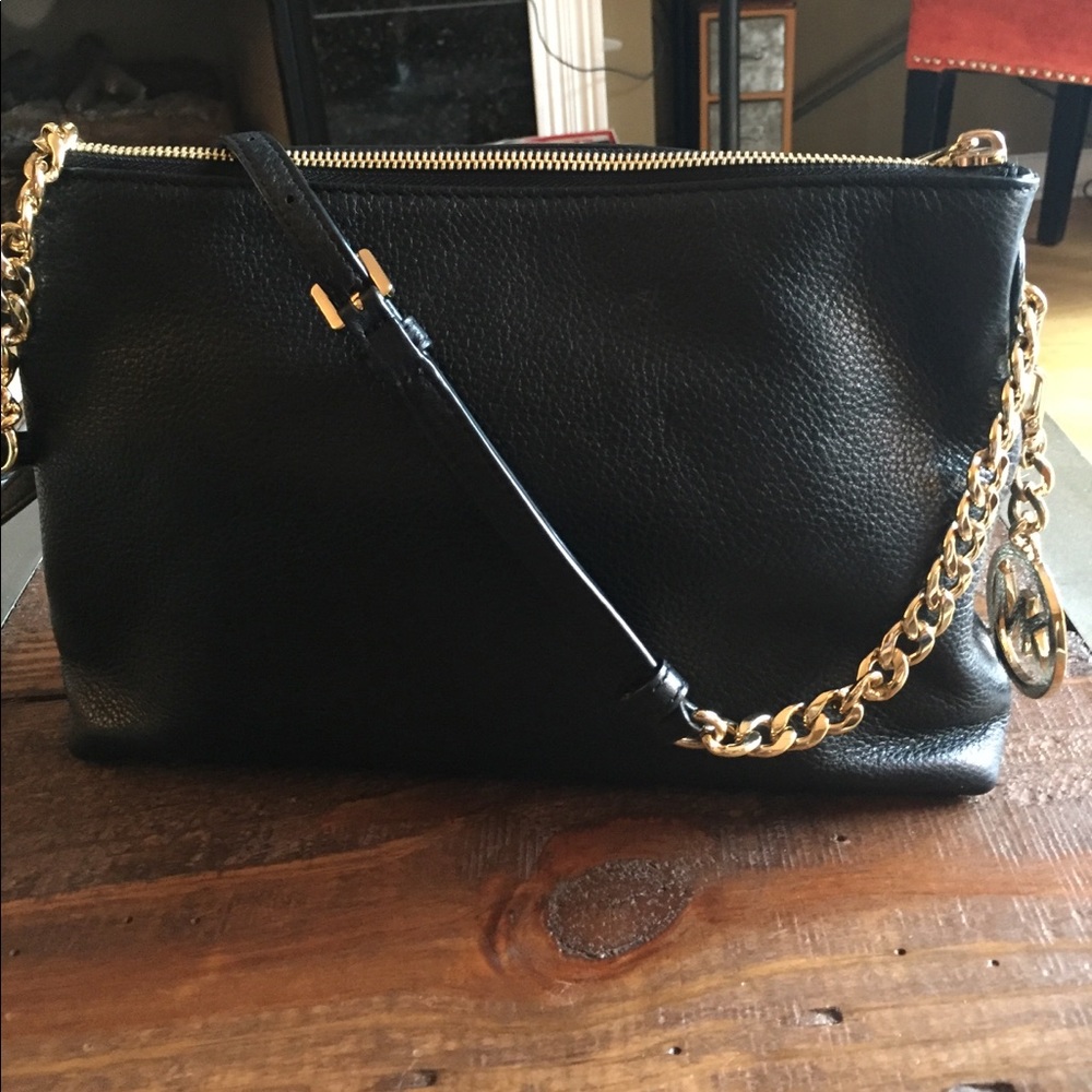 Michael Kors black pebbled leather Crossbody Bag