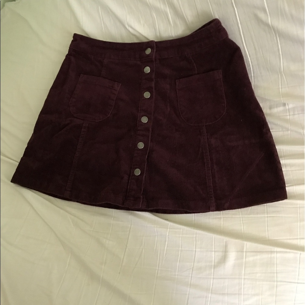 Brandy Melville Maroon Velvet Skirt