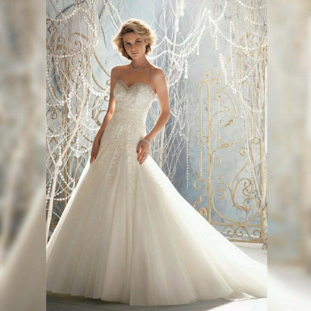 Ivory Wedding Dress Strapless Sweetheart, Mori Lee