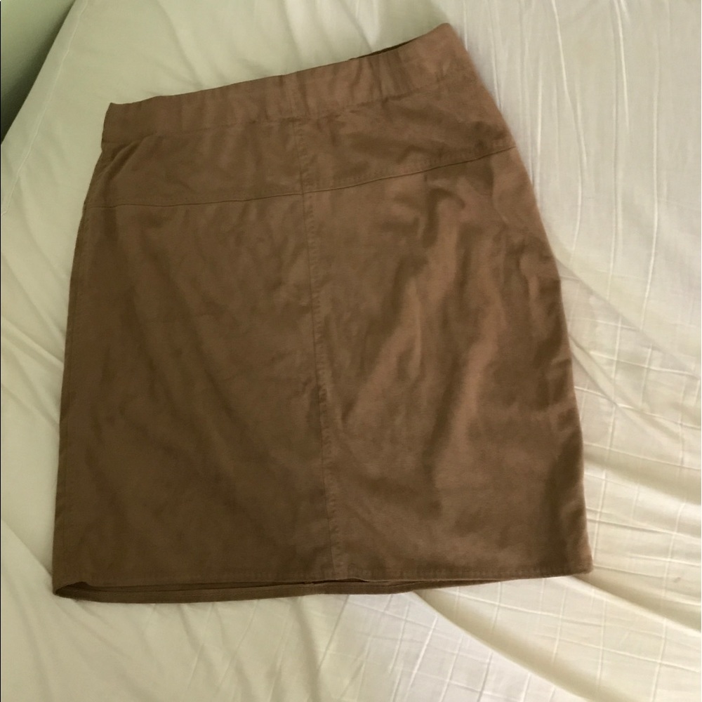 Max Studio Suede Leather Bodycon Skirt