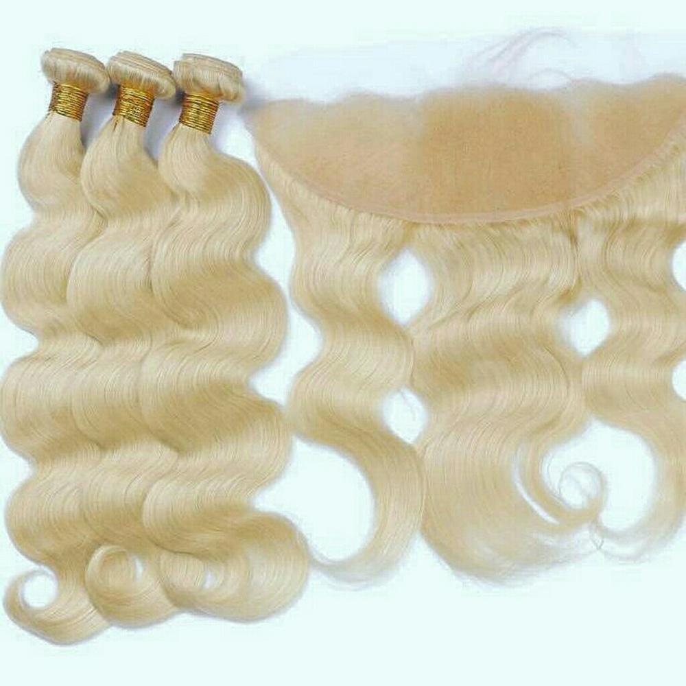 Raw Virgin Blonde 20,22, 24 inch Bodywave +Frontal