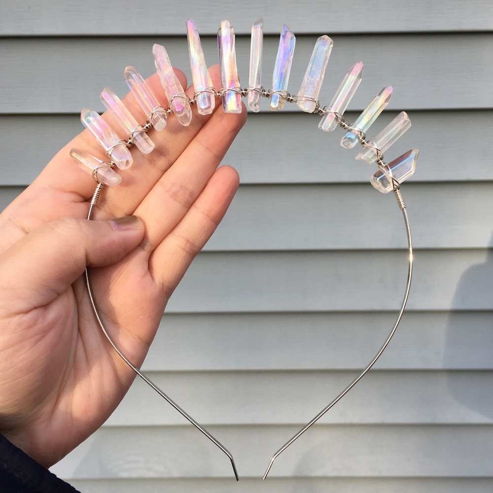 Angel Aura Unicorn Iridescent Crystal Crown