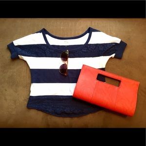 Sailor Stripes with Lace Crop Top by S O