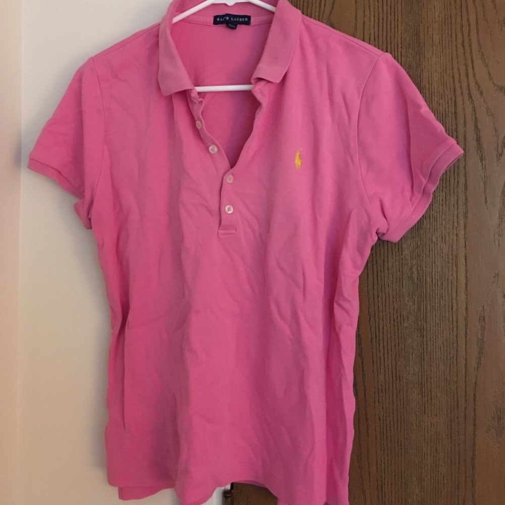 Pink. Collared top. Ralph Lauren. Large.