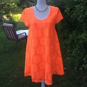 Kimchi Blue Fluorescent Orange Lace Dress ( L) NWT