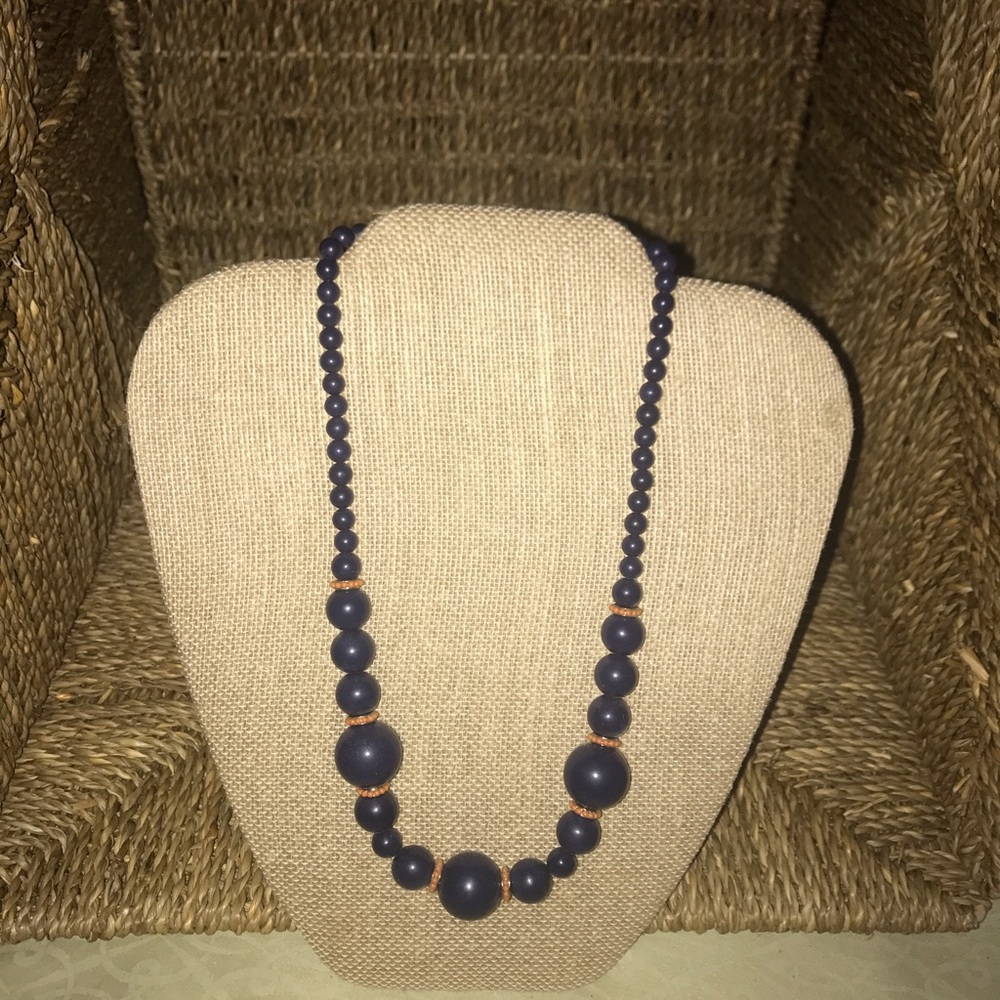 Banana republic blue and orange round beads