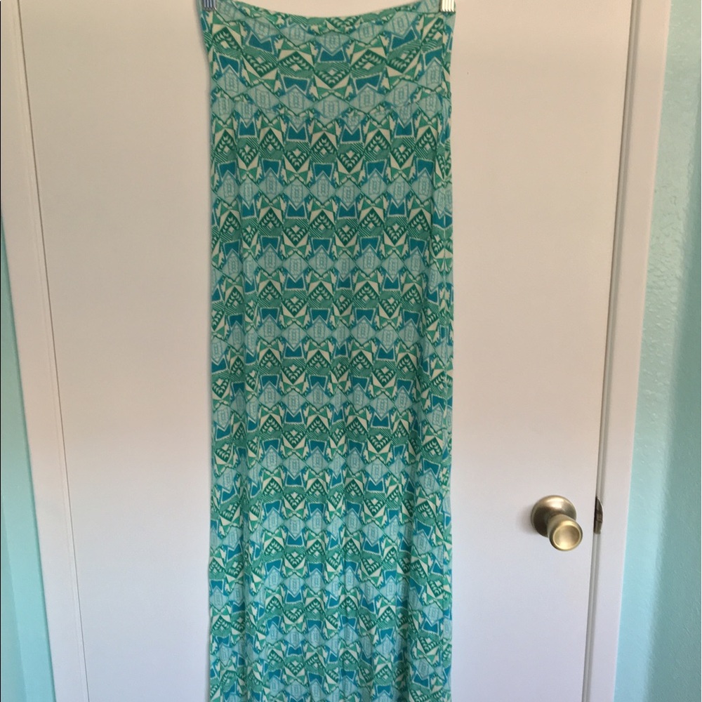 Turquoise maxi skirt