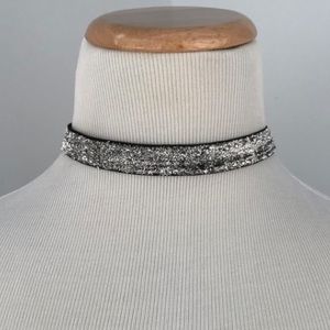 Silver Glitter Choker