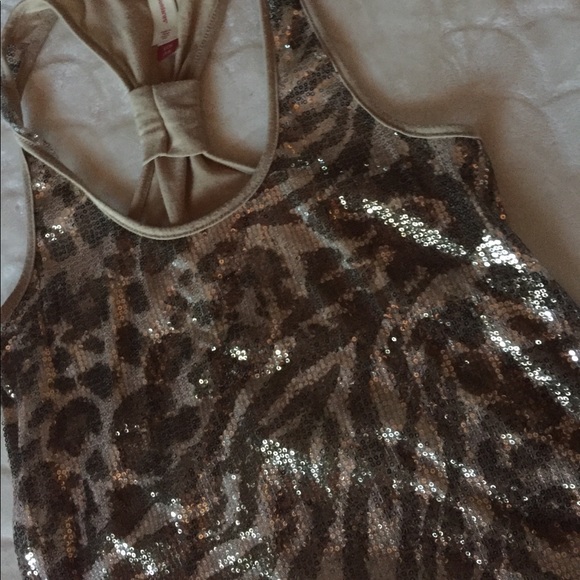 Cheetah sequin Print Racer Back Tank - Picture 1 of 6