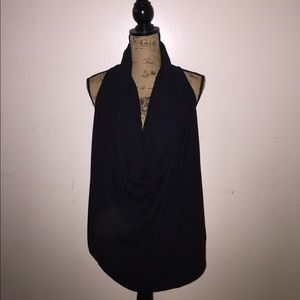 Black Front Draped Blouse
