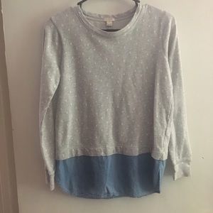 J. Crew Polka Dot Sweatshirt with Trim Size XXS