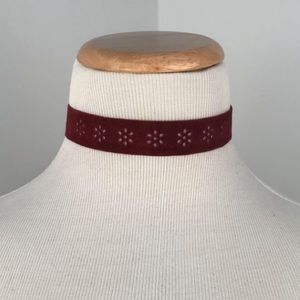 Burgundy Eyelet Choker