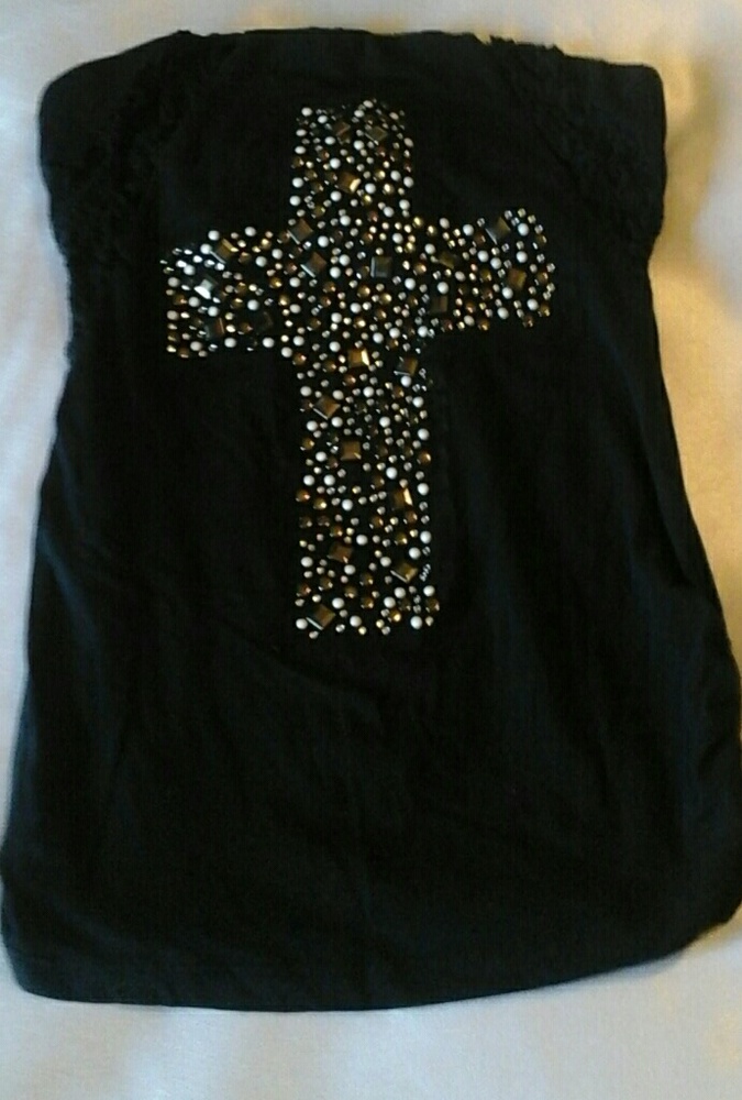 Strapless vanity cross shirt