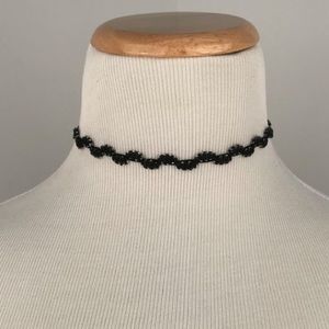 Black and Silver Wavy Choker