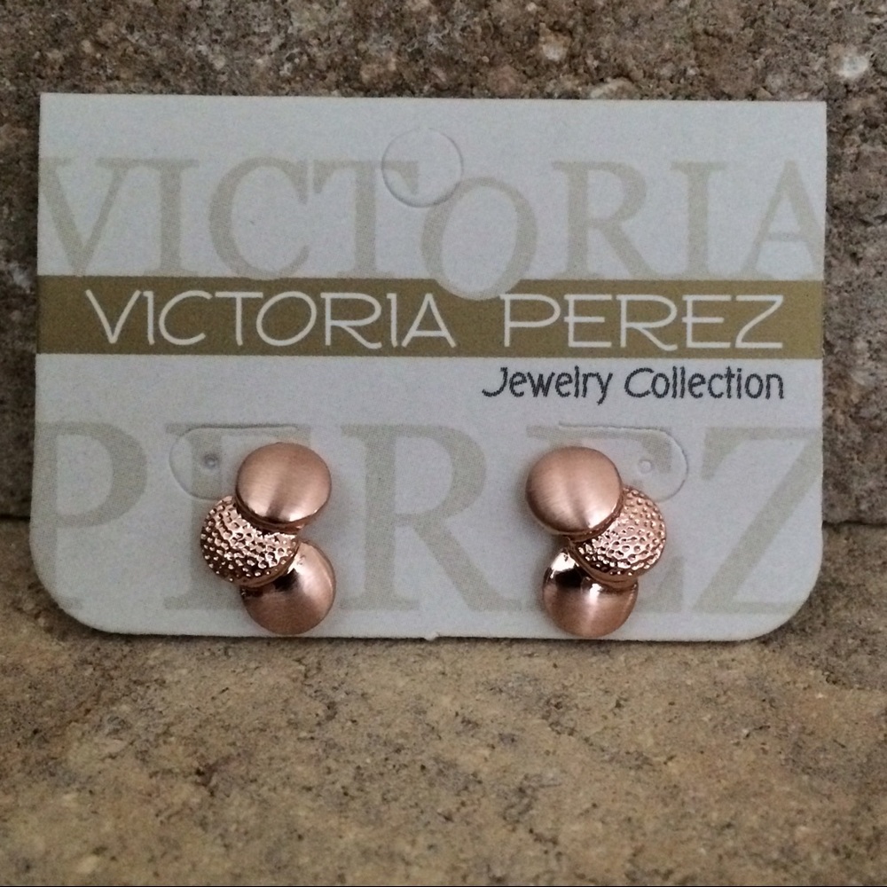 Geometric Stud Earrings | 14K Rose Plated