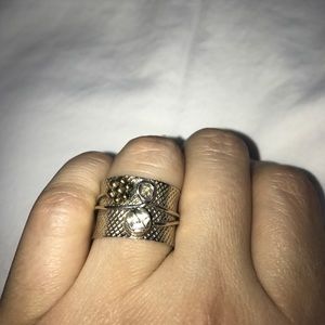 Herkimer Diamond Two Tone Ring Size 6/5.5 💍