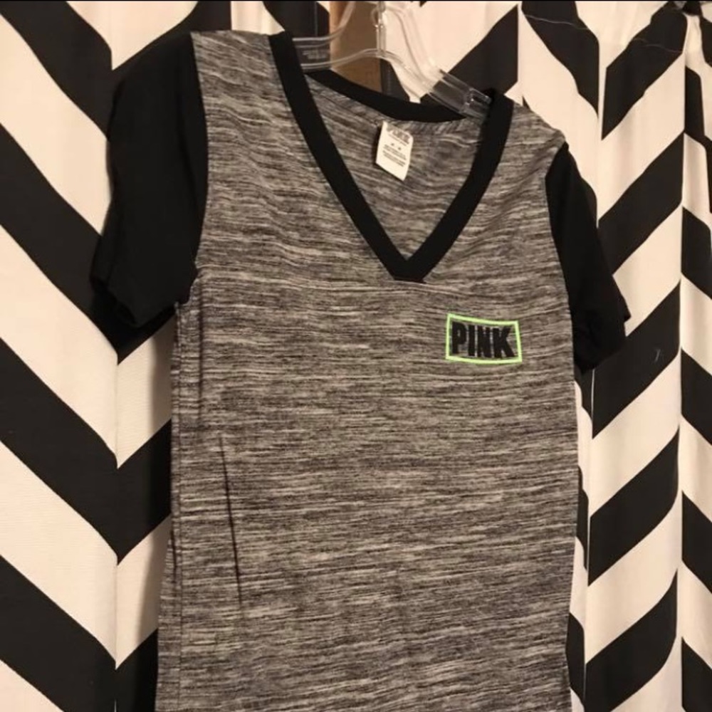 Victoria secret "Pink" grey v neck