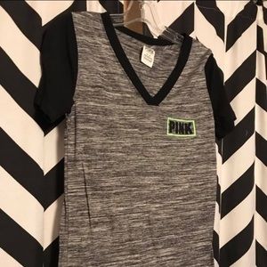 Victoria secret "Pink" grey v neck