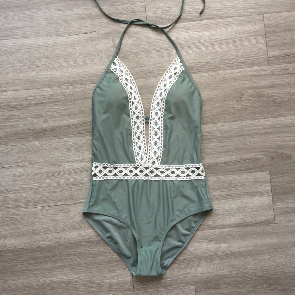 Vacation-Ready One-Piece with Crochet Cutout