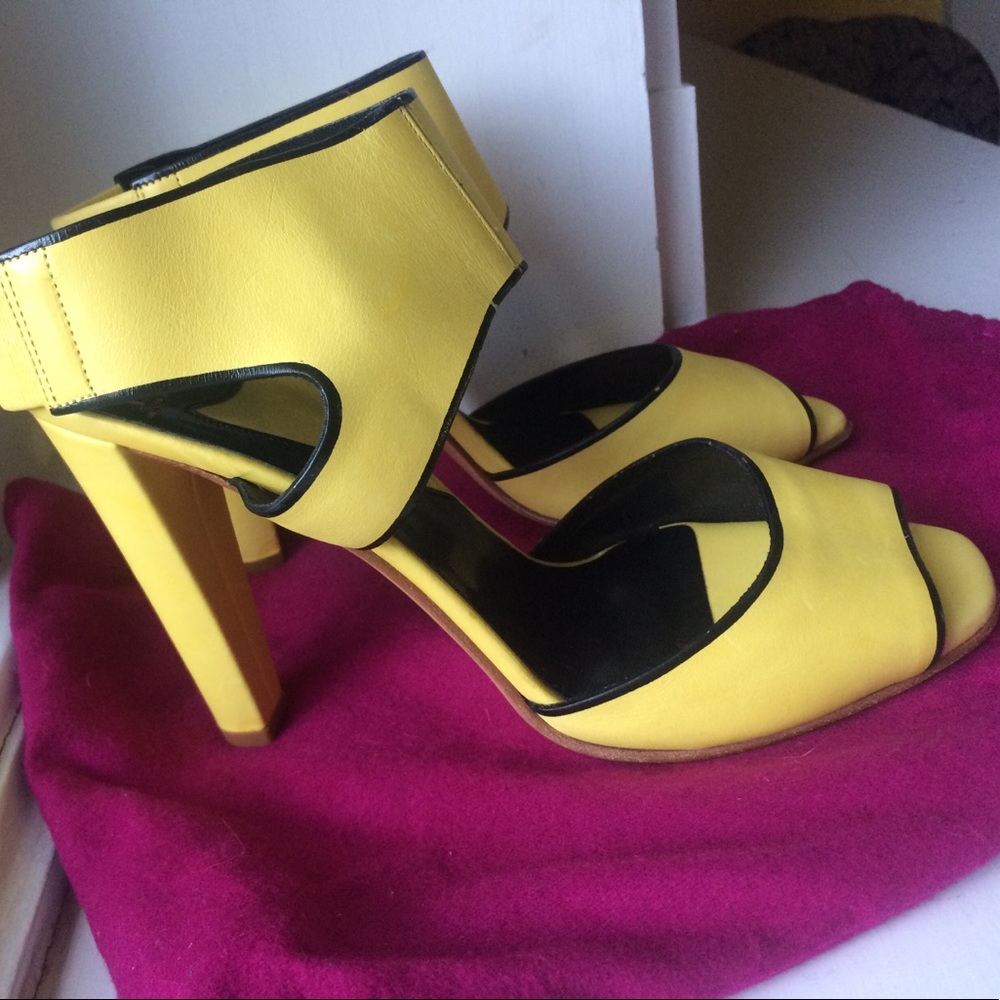 DVF Leather Yellow Heels