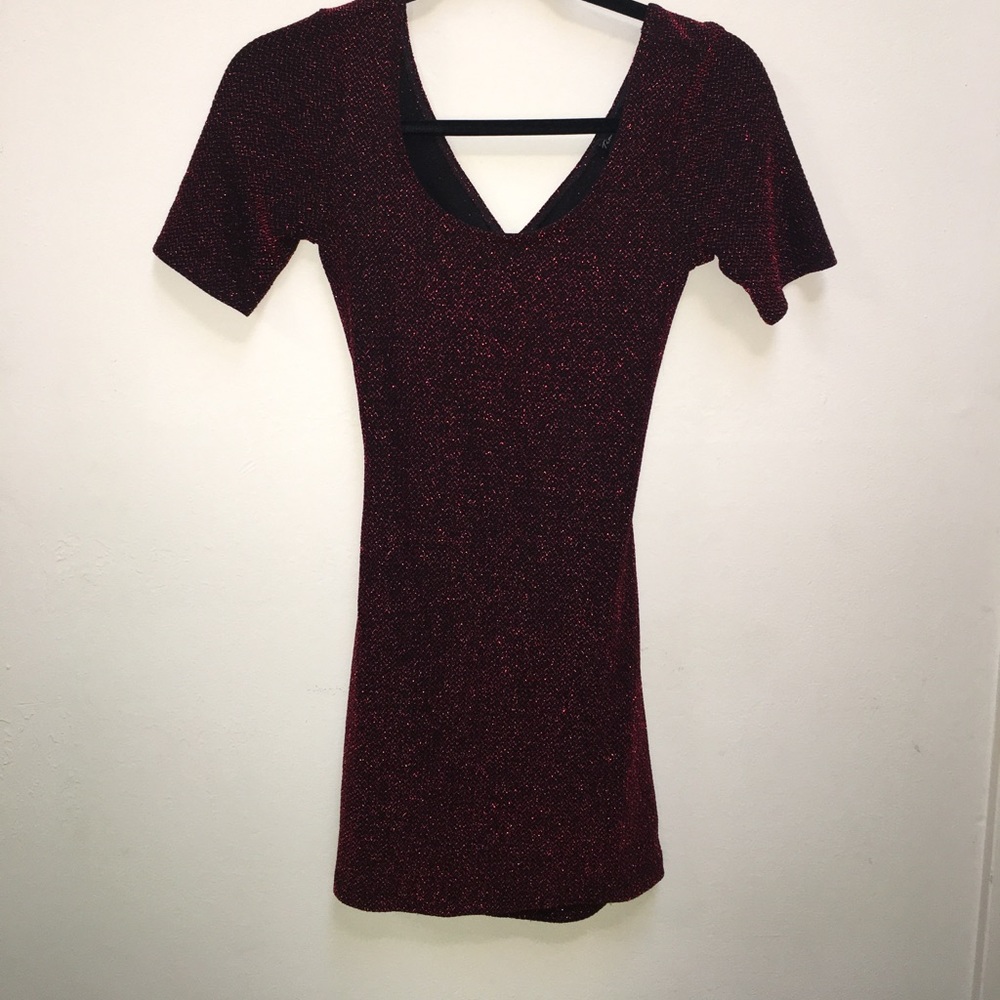 Red cross back tight dress