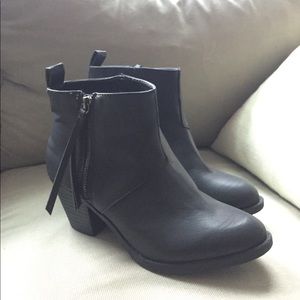 Black zip booties