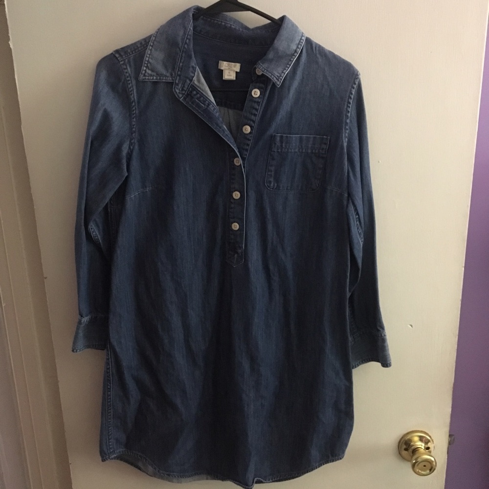 J. Crew Chambray Dress Size Petite Small