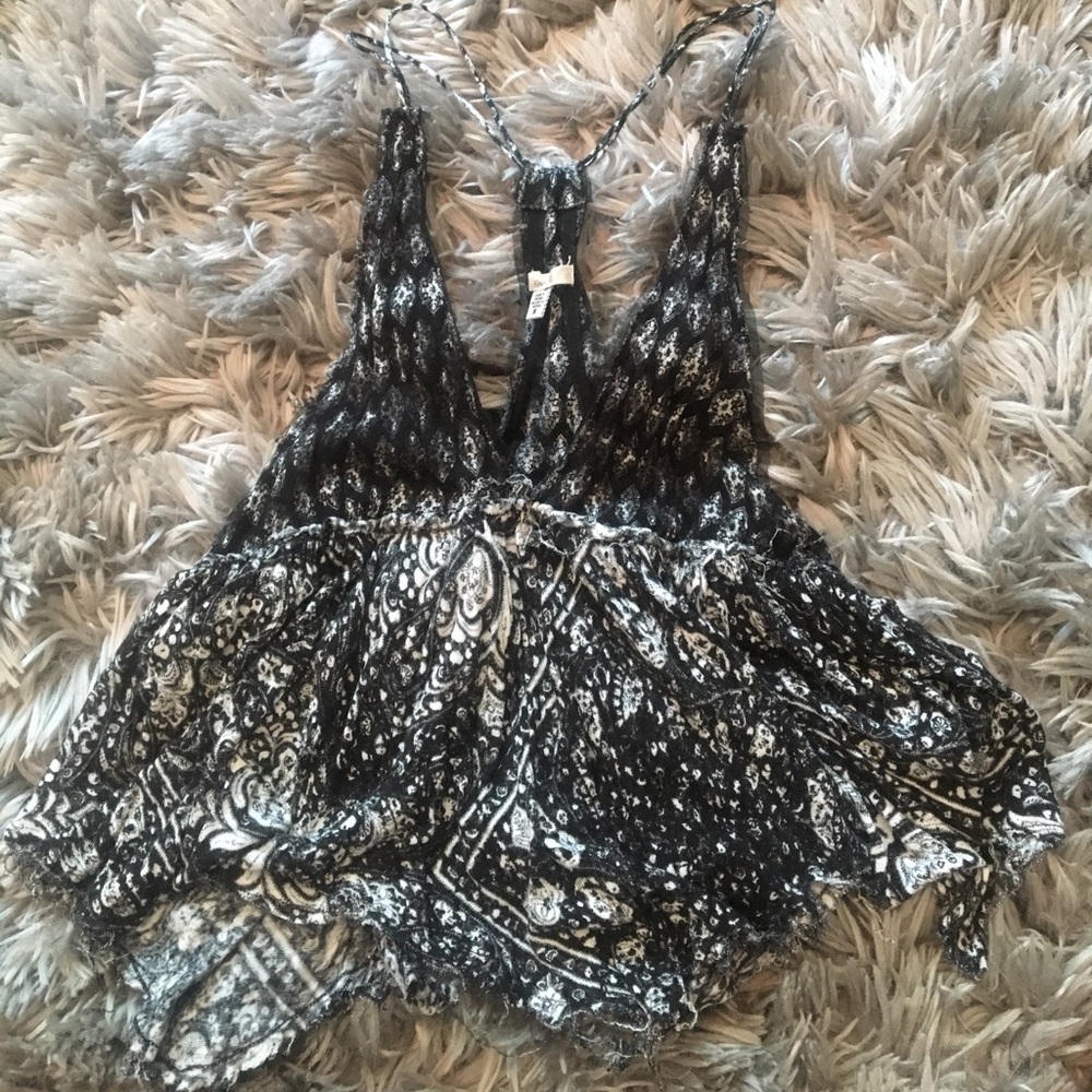 Cropped deep V top from Urban Outfitters size S