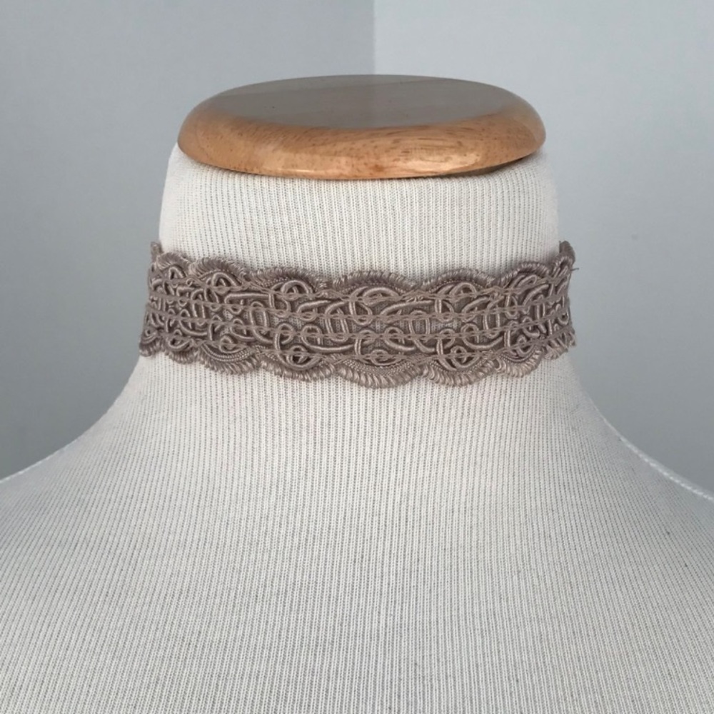 Taupe Crochet Choker