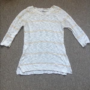 Cream & Nude Striped Knit Top