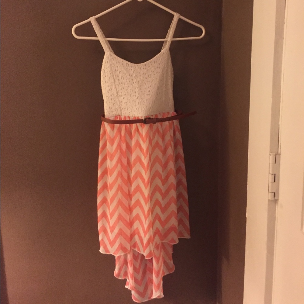 SOLD - Girls belted high/low dress