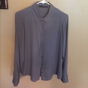 Atmosphere Gray Sheer Blouse