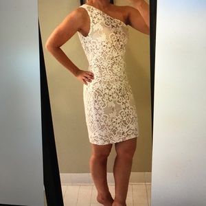 Calvin Klein white lace cocktail dress