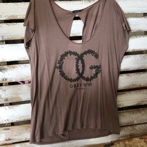 Obey Propaganda Open Back Tee MEDIUM