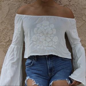Embroidered crop top