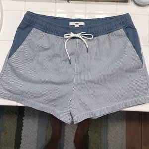 Blue and White Vans Striped Shorts