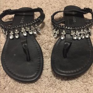 Black with diamonds sandals