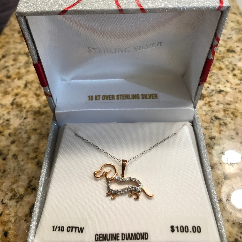 Sterling silver diamond necklace