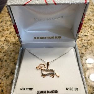 Sterling silver diamond necklace