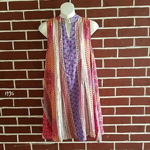 Colorfull boho  key hole back tunic/ dress