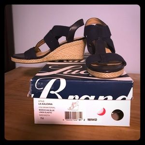 Lucky Brand Navy Blue Wedges